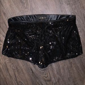 Black Sequin Shorts - Forever 21